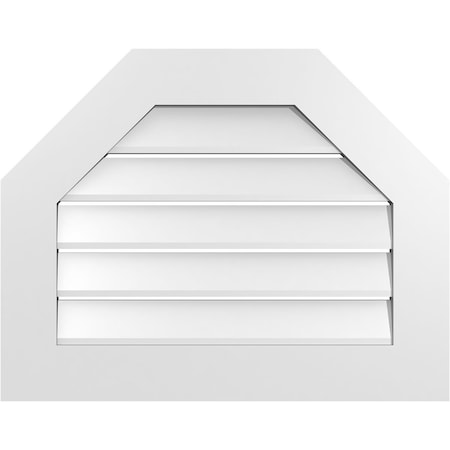 Ekena Millwork Octagonal Top Surface Mount PVC Gable Vent: Functional, w/ 3-1/2"W x 1"P Standard Frame, 28"W x 22"H GVPOT28X2201SF